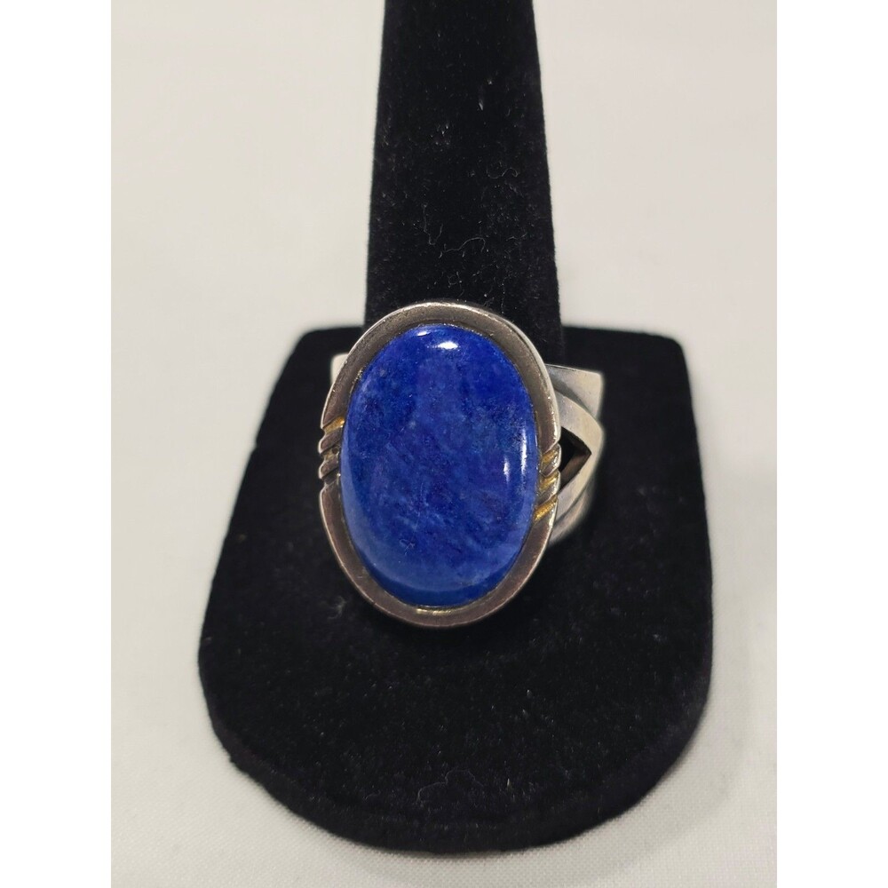 Vintage Jay King DTR Desert Rose Trading 925 Sterling Silver Lapis Ring Sz 9.5